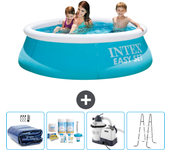 Paquete de piscina - intex - alrededor - 183x183x51 cm + accesorios cb64