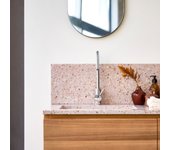 Tikamoon salpicadero de terrazo prémium rosa 120 cm ava