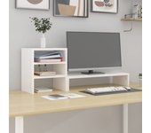 Maison exclusive - soporte para monitor madera maciza de pino blanco 81x20x30 cm