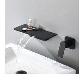 Mezclador monomando de lavabo de diseño cascade - negro
