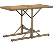 Maison exclusive - mesa de jardín madera maciza de acacia y ratán sintético beige