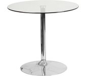 Mf - mesa de cocina modelo bernie 80r - base cromada, tapa de cristal templado 80 cms de diámetro -
