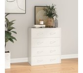 Aparador | aparador de comedor | armario de cocina con 4 cajones blanco brillante 60x30,5x71 cm cfw76613
