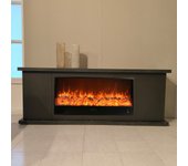 Kit chimenea móvil y eléctrica sined ispica 1500w, gris oscuro antracita , efecto llama para uso todo el año, con mando a distancia certificado erp