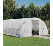 Invernadero con estructura de acero blanco 72 m2 18x4x2 m