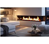 Chemin'arte chimenea eléctrica empotrable 3d 150 cm, efecto llamas led 3d realista con calefacción de 2000w, termostato, mando a distancia
