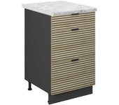 Vicco mueble bajo de cocina fame-line, panel de roble, 50 cm , et mármol
