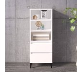 Aparador alto | aparador de comedor | armario de cocina madera contrachapada blanco 40x36x110 cm cfw15831
