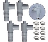 Juego de 4 adaptadores de bomba de filtro de piscina de 32 mm con abrazaderas - recambio estanco para piezas de equipos de exterior