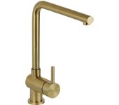 Mezclador de fregadero de cocina en acero inoxidable color pvd dorado cepillado con caño regulable pollini ak0060c - pvd de oro cepillado