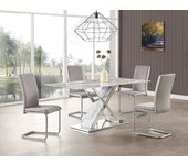 Mf - mesa de comedor modelo sigrid - estructura en acero inoxidable, dm, tapa de cristal templado 180 x 90 cms - (sillas no incluidas)
