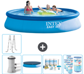 Paquete de piscina - intex - alrededor - 396x396x84 cm + accesorios cb20