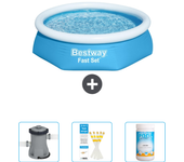 Paquete de piscina - bestway - alrededor - 244x244x61 cm + accesorios cb37