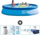Paquete de piscina - intex - alrededor - 396x396x84 cm + accesorios cb93
