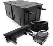 Wiltec - set de filtro para estanque (60.000 l 36 w clarificador uvc manguera de 25 m bomba de 85 w