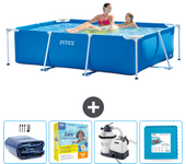Paquete de piscina - intex - rectángulo - 220x150x60 cm + accesorios cb67