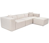 Sofá esquinero lora (l1-o1-1r-pouffe ) marrón claro