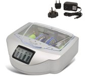 Cargador universal para pilas c/d/aa/aaa/6lr61 nicd, nimh y alcalinas, cargador de pilas recargables y no recargables, pantalla lcd, indicador led