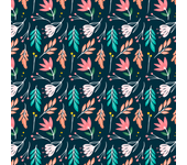 Papel pintado floral azul multicolour