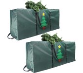 2 bolsas de almacenamiento para árboles de navidad, bolsa de almacenamiento impermeable para árboles de navidad artificiales, 122 x 38 x 51 cm
