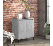 Aparador | aparador de comedor | armario de cocina de madera contrachapada gris hormigón 60x35x70 cm cfw81554