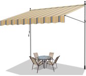 Toldo de balcón mango de toldo retráctil manual a prueba de rayos ultravioleta azul amarillo 2m