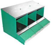 Ponedero para gallinas - 3 huecos desmontable con fondo y cestas