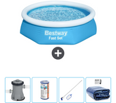 Paquete de piscina - bestway - alrededor - 244x244x61 cm + accesorios cb57