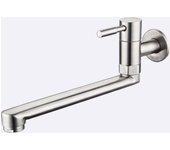 Grifo de cocina de pared con salida de agua larga, fácil instalación, diseño elegante, grifo para fregadero de acero inoxidable