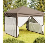 Maison exclusive - carpa para fiestas plegable con paredes gris taupé 3x3 m