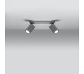 Lámpara de techo briow 2 gris led con bombilla 3000k - 30x6x16cm sollux