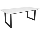 Mesa de comedor - 10 comensales - robusta y estable gracias a su estructura y patas macizas - blanco - estilo industrial