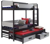 Litera henderson 114, litera con cama extra, gris, 90x190, 90x200, madera, somieres, 98x208x183cm