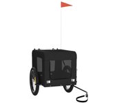 Remolque de bicicleta mascotas hierro tela oxford negro cfw68892