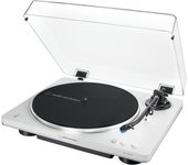 Audio-technica at-lp70xbt tocadiscos de tracción por correa plata, blanco totalmente automático