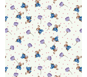 Papel pintado floral rositas moradas