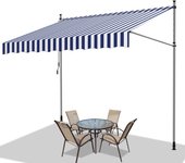 La toldo del balcón vuelve a estirar manualmente la manivela de la toldo del balcón contra los rayos ultravioleta azul y blanco 2m