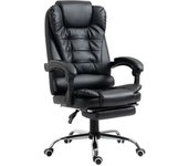 Silla de oficina homcom pu, espuma negro 64.5x69x117 cm