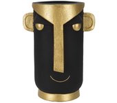 Jarrón decorativo cara 22, poliresina, negro, epikasa