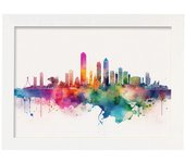 Nacnic poster de tel aviv en estilo acuarela originales ilustraciones a todo color de ciudades y monumentos del mundo y modelo 1 a3 con marco blancos