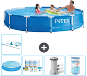 Paquete de piscina - intex - alrededor - 366x366x76 cm + accesorios a1549