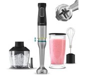 Cecotec batidora de mano katana 15 chop g. 1500 w 21 velocidades y turbo 4 hojas con titanio negro campana antisalpicaduras pie extralargo kit