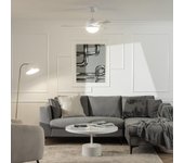 Ledkia ventilador de techo silencioso aran blanco 107cm motor dc wifi blanco