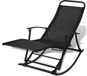 Maison exclusive - silla mecedora de jardín acero y textilene negro
