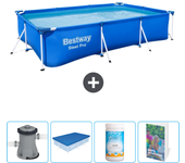 Paquete de piscina - bestway - rectángulo - 300x201x66 cm + accesorios cb79