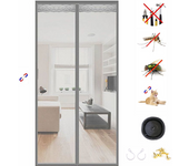 Mosquitera magnética para puerta, cortina antimosquitos con tiras adhesivas, chinchetas y ganchos, cortina autoadhesiva antimosquitos, 90 x 210 cm