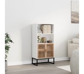 Aparador | aparador de comedor | armario de cocina alto madera contrachapada blanco 60x35x125 cm cfw75242