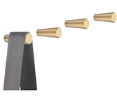 Juego de 4 ganchos de pared de latón cepillado, 45 mm x 15 mm, ganchos dorados para toallas para baño, percheros, perchas (cónicos)