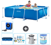Paquete de piscina - intex - rectángulo - 220x150x60 cm + accesorios a20