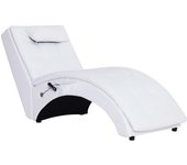 Tumbona de jardín | tumbona de exterior | silla de masaje con almohada de cuero sintético blanco cfw598677
